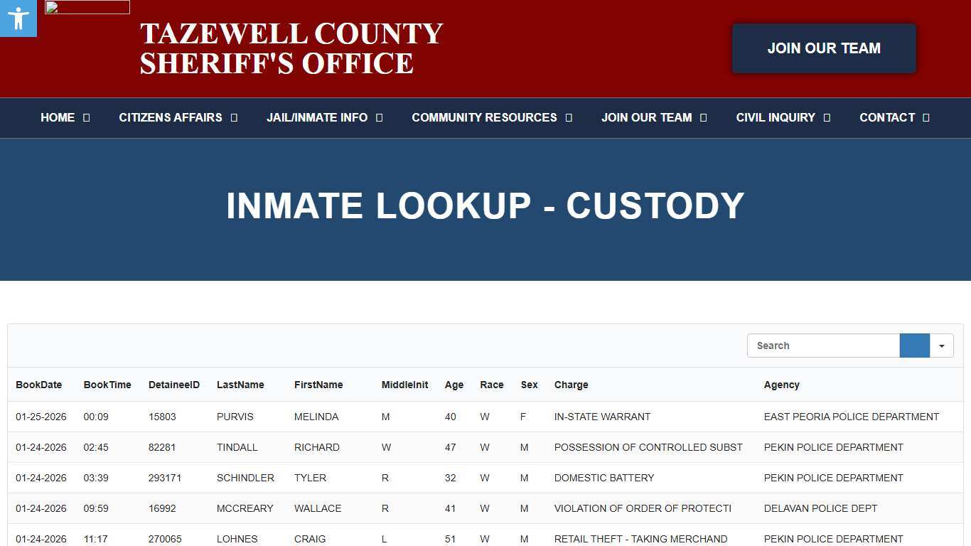 Inmate Lookup - C - Tazewell County Sheriff